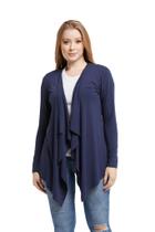 Cardigan Feminino Plus Size Kimono Manga Longa