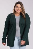 Cardigan Feminino Plus Size Ribana Larga - Serena