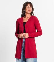 Cardigan Feminino Ribana Canelada Endless Vermelho