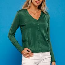 Cardigan Feminino Tricot Curto Botões Premium