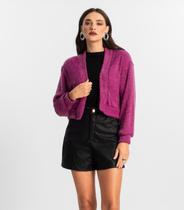 Cardigan Feminino Tricot Felpudo Endless Roxo Cardigan Feminino Tricot Felpudo Endless Roxo