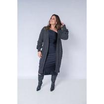 Cardigan Feminino Tricot Longo Trança Nervura Oversized Inverno Premium Cardigan Feminino Tricot Longo Trança Nervura Oversized Inverno Premium