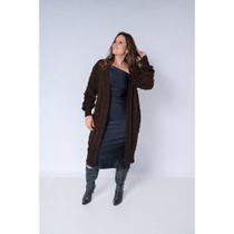 Cardigan Feminino Tricot Longo Trança Nervura Oversized Inverno Premium Cardigan Feminino Tricot Longo Trança Nervura Oversized Inverno Premium