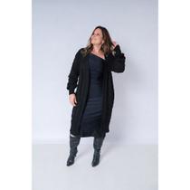 Cardigan Feminino Tricot Longo Trança Nervura Oversized Inverno Premium Cardigan Feminino Tricot Longo Trança Nervura Oversized Inverno Premium