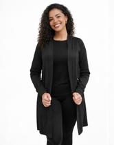 Cardigan (Kimono) de suede Winter com abertura lateral Cor:PretoTamanho:M