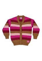 Cardigan Listrado em Tricô Infantil Menina Quimby