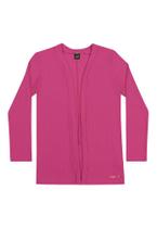 Cardigan Malha Canelada Rosa Infantil Elian