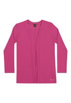 Cardigan Malha Canelada Rosa Infantil Elian