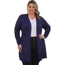 Cardigan Manga Longa Malha KIMONO Plus Size Inverno