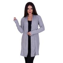 Cardigan Manga Longa Tecido Canelado Casaco Kimono de Inverno Feminino -c6 CARDIGAN FABIANE