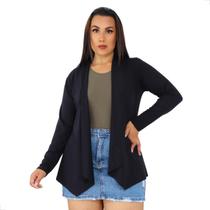 Cardigan Manga Longa Viscolycra Feminino Estiloso Casual