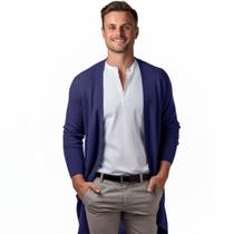 Cardigan Masculino Básico Assimétrico Estiloso Meia Estação - SLIM FITNESS