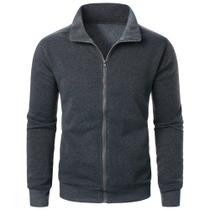 Cardigan Masculino com Zíper - Casaco Esportivo Casual com Capuz e Gola Alta