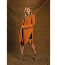 Cardigan Plus Size Assimétrico Coral Cardigan Plus Size Assimétrico Coral