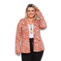Cardigan Plus Size Feminino Jacard Animal Print Inverno 2k24/2k25