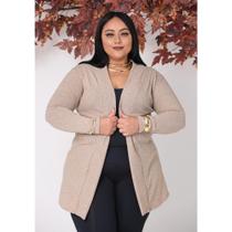 Cardigan Senhoras Manga Longa Lanzinha Plus Feminina