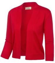 Cardigan Shrug GRACE KARIN feminino de manga 3/4 vermelho tamanho GG Cardigan Shrug GRACE KARIN feminino de manga 3/4 vermelho tamanho GG