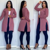 Cardigan Sobretudo Comprido Feminino Quentinho