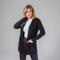 Cardigan susie médio com capuz feminino Cardigan susie médio com capuz feminino