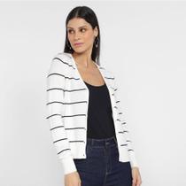 Cardigan Tricô Hering Listrado Feminino