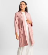Cardigan Tricot Alongado Feminino Endless Rosa Cardigan Tricot Alongado Feminino Endless Rosa
