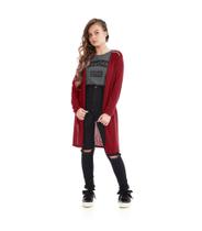 Cardigan Tricot Feminino Rovitex Teen Vermelho Cardigan Tricot Feminino Rovitex Teen Vermelho