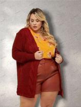 Cardigans Casaco Femeninas Plus Size De LÃ Modelo Novo 2024 Tamanho GG/ Blusas De Frio Femeninas