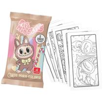 Cards de Colorir Fofo Monstros Pacotinho 6 Unidades Sortidos