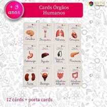 Cards Órgãos Humanos Aprendendo 12 Cards + Porta MDF