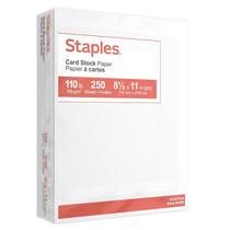 Cardstock Paper Staples 490887 110 libras 8,5x11 branco 250/pacote Cardstock Paper Staples 490887 110 libras 8,5x11 branco 250/pacote