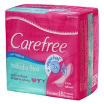 Carefree Absorvente Protetor Diario Todo Dia Flexi sem Perfume com 15 Unidades