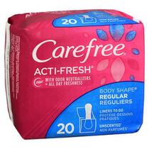 Carefree Acti-Fresh Body Shape Pantiliners regulares sem perfume 20 cada da Carefree (pacote com 2)
