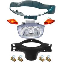 Carenagem C/farol Pisca E Capa Painel Biz 100 Verde 03 Á 04