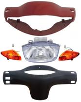 Carenagem C/farol Pisca E Capa Painel Biz 100 Vermelho 98/01 Carenagem C/farol Pisca E Capa Painel Biz 100 Vermelho 98/01