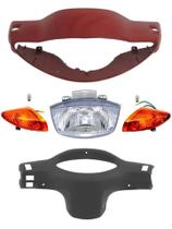 Carenagem C/farol Pisca E Capa Painel Biz 100 Vermelho 98/01 Carenagem C/farol Pisca E Capa Painel Biz 100 Vermelho 98/01