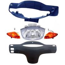 Carenagem Com Farol + Pisca + Capa Painel Biz 100 Azul 2005