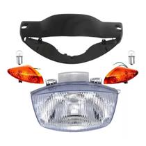 Carenagem Farol Bloco Optico Pisca Dianteiro Biz 100 Preto Carenagem Farol Bloco Optico Pisca Dianteiro Biz 100 Preto