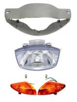 Carenagem Farol Bloco Pisca Dianteiro Prata Met. Biz 100 05