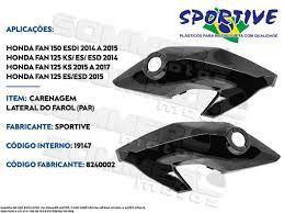 Carenagem farol lateral preto sportive fan 125 ks/es-14 par