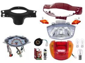 Carenagem Farol + Painel + Lanterna Biz 100 Vermelho 98 Á 01