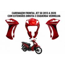 Carenagem Frontal Jet 50 2013 a 2020 com Extensões Direita e Esquerda Vermelha