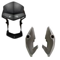 Carenagem Mascara Farol + Par Bananinhas Lateral Cg Titan 150 Fan 125/150/160 Start 2014 A 2021 Cinza Carenagem Mascara Farol + Par Bananinhas Lateral Cg Titan 150 Fan 125/150/160 Start 2014 A 2021 Cinza