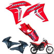 Carenagem Nxr Bros 160 2022 2024 Asa do Tanque Par de Complementos Rabeta Traseira Com Borracha