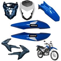 Carenagem Nxr Bros 160 modelo 2016 Até 2021 Aba do Tanque Par de Complementos Frontal Bananinha Aranha Paralama Dianteiro