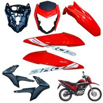 Carenagem Nxr Bros 160 modelo 2016 Até 2021 Aba do Tanque Par de Complementos Frontal Bananinha Aranha Paralama Dianteiro