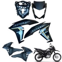 Carenagem Nxr Bros 160 Modelo 2022 2024 Asa do Tanque Par de Complementos Frente Frontal Bananinha Máscara Aranha