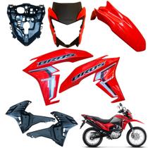 Carenagem Nxr Bros 160 Modelo 2022 2024 Asa do Tanque Par de Complementos Frente Frontal Paralama Dianteiro