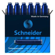 Carga Caneta Tinteiro Azul Schneider com 06 Unidades - COMPACTOR