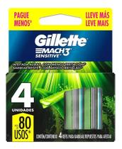 Carga De Aparelho Para Barbear Gillette Mach3 Sensitive Leve Carga De Aparelho Para Barbear Gillette Mach3 Sensitive Leve