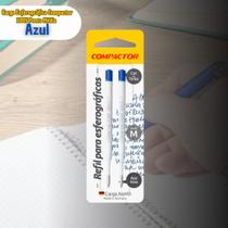 Carga Esferográfica Compactor 1005 Ponta Média c/2 Azul - Blister 002263001